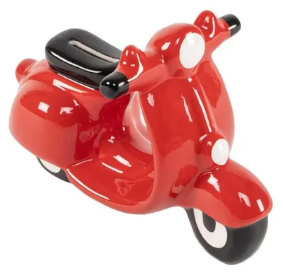 Produktbild von Dekorative Keramik-Spardose, italienisches Motorrad, rot, 20 x 10 x 13 cm