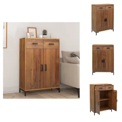 Image de vidaXL Armoire à chaussures 75x40x110 cm, en bois massif de pin - Étagères et armoires à chaussures