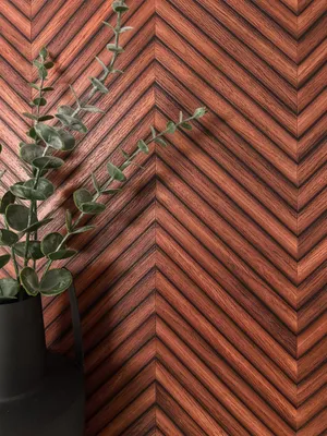 Produktbild von NEWROOM Tapete Rot Vliestapete Holz - Holztapete Modern Rotbraun Kastanienbraun Paneele Fischgräten Holzwand Boho Fischgrätenmuster