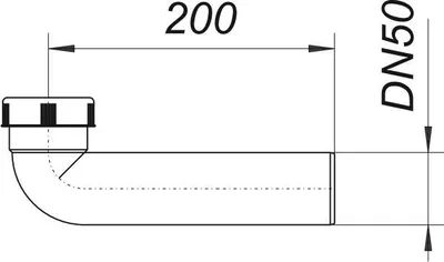 Produktbild von Dallmer Unibogen B 50, 90° Anschlussbogen mit Quetschverschraubung, DN 50
