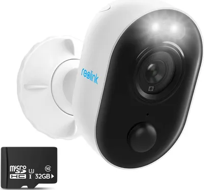 Produktbild von Reolink 2K WiFi bezpečnostná kamera s bodovým svetlom, 2,4/5GHz Wifi, 2-cestný zvuk, inteligentná detekcia, IR nočné videnie, Lumus s 32GB Micro SD kartou