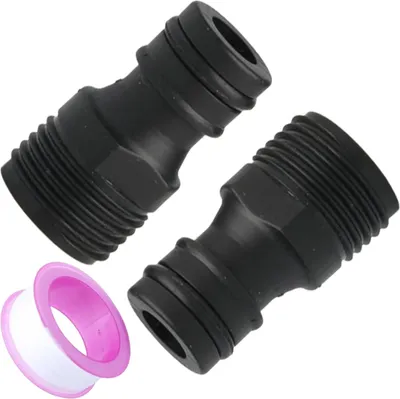 Produktbild von 2 Stück Schlauchverbinder Gartenschlauch Kupplung Nippel 1/2 zoll Schlauchanschluss G1/2 Außengewinde für Wasserhahn Adapter (ABS-Kunststoff)