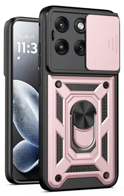 Produktbild von Motorola Edge 70 Fusion Hülle - Coverup Armor Ring Ständer Back Cover mit Kamera Schutz - Roségold