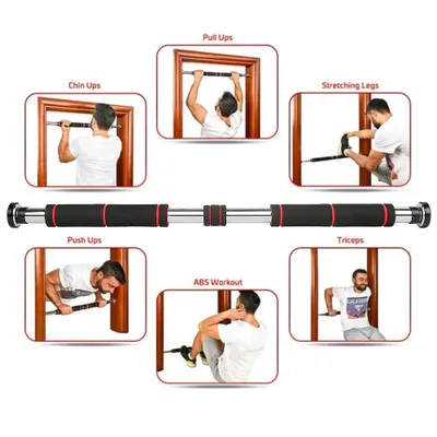 Produktbild von Türreckstange Klimmzugstange Fitness Bauchtrainer Rückentrainer für Den Türrahmen Muskel-Oberkörper-Training  80-130 cm