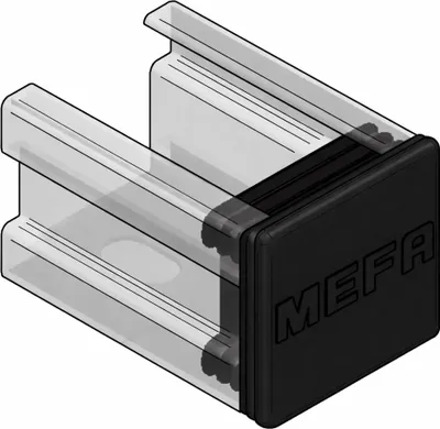 Obrázok produktu pre MEFA ochranný kryt C-profil Stex 35, pre profil 35/35 PE čierny, 1 ks.
