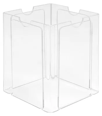 Produktbild von Vierseitiger Tischaufsteller DIN A7 Hoch aus Acrylglas - Zeigis® / Menükartenhalter / Tischkartenhalter transparent