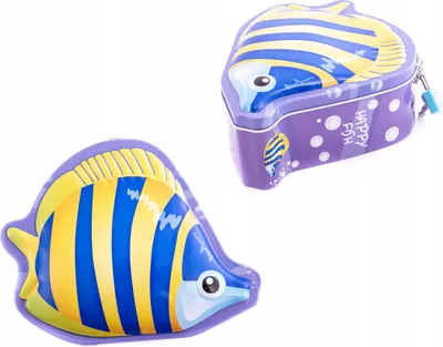 Produktbild von Metall Spardose Fisch mit Vorhängeschloss Bunt 18cm Sparbüchse Kinder Geschenkidee