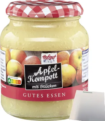 Produktbild von Hofgut Apfelkompott (370ml Glas) + usy Block