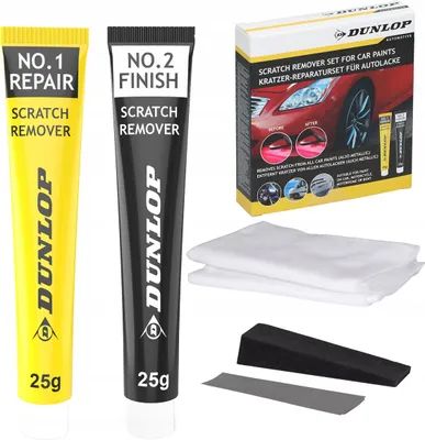 Immagine prodotto di Dunlop Set rimozione graffi auto - riparazione e finitura - per auto con vernice metallizzata e lucida