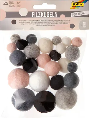 Produktbild von folia Filzkugeln PURE TREND Wolle 25 Stück