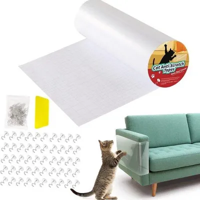 Produktbild von Famanu Anti-Kratzfolie - Möbel- und Kratzschutz für Katzen - Transparent