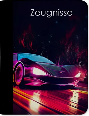 Produktbild von Kinder Zeugnismappe, Zeugnis Ordner A4, Auto Neon