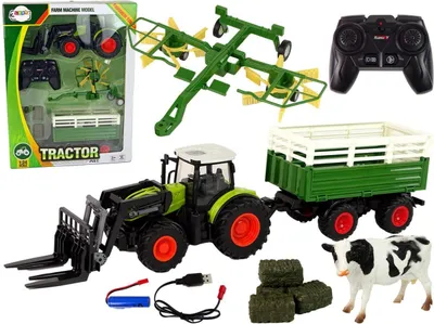 Produktbild von Ferngesteuertes Landmaschinen Traktor Set Mit Heuwender und Anhänger