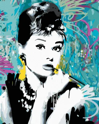 Obrázek produktu pro Zuty - Diamantové malování - AUDREY HEPBURN 03, 40x50 cm, vypnuté plátno na rám