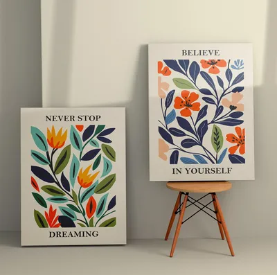 Image de Wallity, 2KNV4331 - 50 x 70, Peinture décorative sur toile (2 pièces), Multicolore, 100 % PEINTURE, 50 x 70 cm