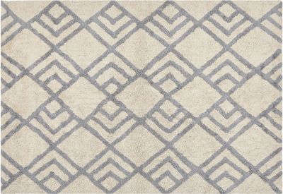 BELIANI Koberec béžová a sivá bavlna 140 x 200 cm geometrický vzor obdĺžnikový tvar ručne všívaný moderný štýl obývačka spálňa