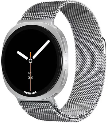 Produktbild von Stravo Magnetisches Milanese-Armband für Samsung Galaxy Watch 9/8 (40/44 mm) & Watch 8 Classic (46 mm) – Edelstahl, Magnetverschluss – Silber