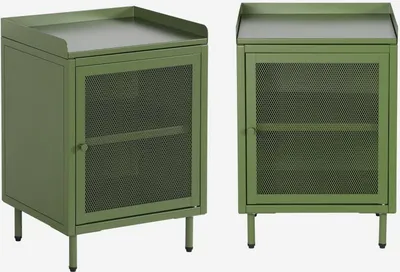Immagine prodotto di Set 2 comodini industriali in metallo 1 anta, Verde
