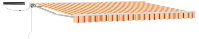 Image de Auvent rétractable électrique Jaune, Orange et Blanc 5 x 3 m