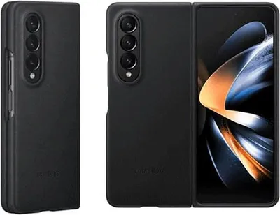 Produktbild von Leather Cover for Galaxy Z Fold4 schwarz Handyhülle
