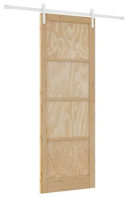 Immagine prodotto di vidaXL Porta scorrevole Naturale e Bianca 83 x 232 cm Legno massello di pino