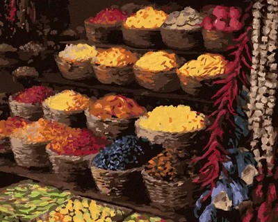 Produktbild von Zuty - Malen nach Zahlen - OBST- UND GEMÜSEMARKT, 40x50 cm, ohne Keilrahmen