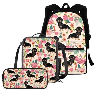 Produktbild von Schultaschen-Set 3-teilig für Kinder mit Federmäppchen und Lunchbox, Rucksack mit Laptopfach
