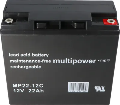 Produktbild von Multipower MP22-12C Blei Akku mit Stecksystem M6 Schraubanschluss