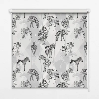 Produktbild von Seitenzug-Rollo Fensterrollo Jalousie - Lichtdurchlässig Springrollos - 90x180 cm - Grau Tiere