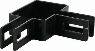Obrázek produktu pro LogistSystem Rohová svorka kulatá 60x40mm - černá Plotová svorka pro plotové sloupky - Upevnění pletivových panelů - Plotové svorky Svorka na vzpěru Svorka na sloupek