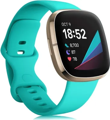 Produktbild von Strap-it Fitbit Versa 3 Silikon Armband (Aqua) - Große: S/M