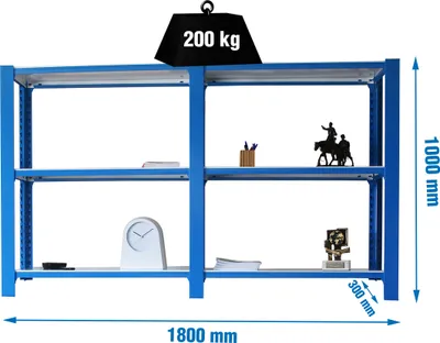 Produktbild von Simonrack Schwerlastregal OFFICCLICK 3 8435104998304 blau, weiß 180,0 x 30,0 x 100,0 cm