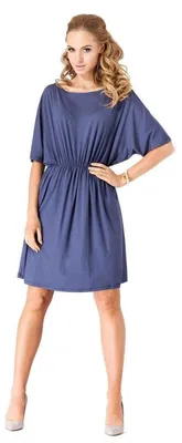 Produktbild von Kleid Minikleid, 3/4 Arm mit Gummizug an der Taille ; Grafit S/M 36/38