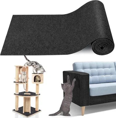 Productafbeelding van Kattenkooi met zelfklevende bevestiging - Aanpasbaar - 200x40 cm - Zwart