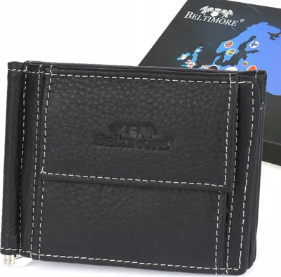 Produktbild von Herren Leder Geldbörse klein schwarz mit RFID Geldscheinfach Beltimore