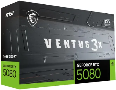 Zdjęcie produktu dla MSI RTX5080 Ventus 3X OC          16GB GDDR7 HDMI 3xDP