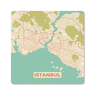 Produktbild von MuchoWow® Mauspad Mousepad Karte - Istanbul - Stadtplan - Vintage 20x20 cm - Mousepads - Maus Mat - Pad - Mausunterlage - Desk Mat - Bureauartikeln