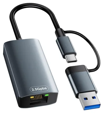 Obrázok produktu pre USB-C adaptér s Ethernet portom, 2500 Mbps, USB 3.0 na RJ45 LAN adaptér