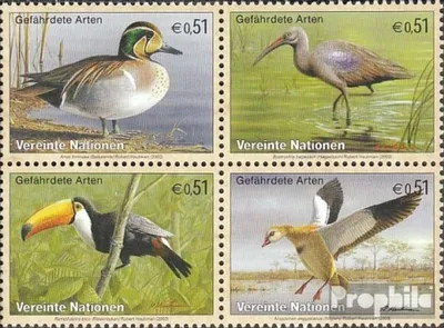 Produktbild von Briefmarken UNO - Wien 2003 Mi 389-392 Viererblock (kompl.Ausg.) gestempelt Vögel