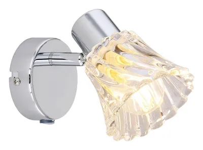 Productafbeelding van Rabalux 5299 Plafondlamp met 1 spot, model Hestia, fitting E14, zilver, rond, klassiek design, diameter 95mm