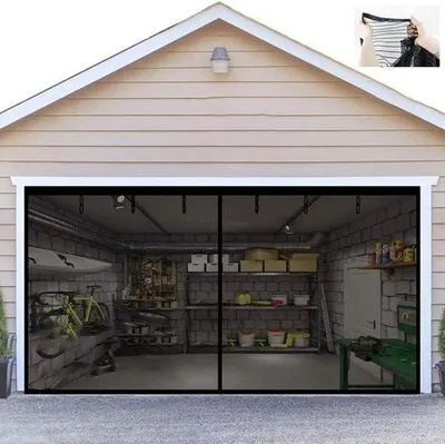 Image de Moustiquaire magnétique pour porte de garage, 500 x 220 cm - Moustiquaire - Moustiquaire pour porte de balcon avec aimant - Moustiquaire pour porte de balcon