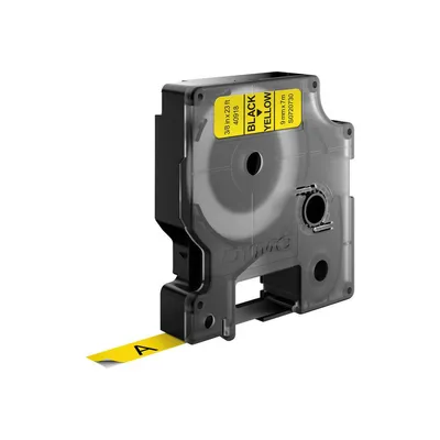 Produktbild von DYMO Original D1-Etikettenband | schwarz auf gelb | 9 mm x 7 m | selbstklebendes Schriftband | für LabelManager-Beschriftungsgerät, Schwarz auf gelb, Polyester, Belgien, -18 - 90 °C, DYMO, LabelManager, LabelWriter 450 DUO