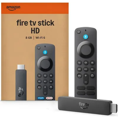 Productafbeelding van Amazon Fire TV Stick HD, Alexa-stemassistent, wordt gevoed door de televisie, 8 GB, modeljaar 2026, zwart