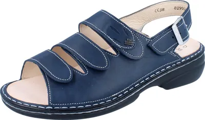 Produktbild von FINN COMFORT Saloniki Damen Sandale blau Glattleder - Größe: 37