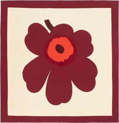Image de Nappe Marimekko Unikko en coton, carrée, 140 x 140 cm
