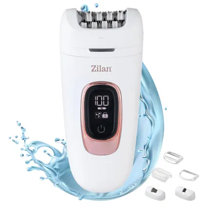 Produktbild von Zilan Lady Shaver Elektrisch – Damenrasierer Akku mit IPX6, Edelstahlklinge, Nass & Trocken, Kabellos, Leiser Rasierer mit Zubehör, Wiederaufladbar 800mAh
