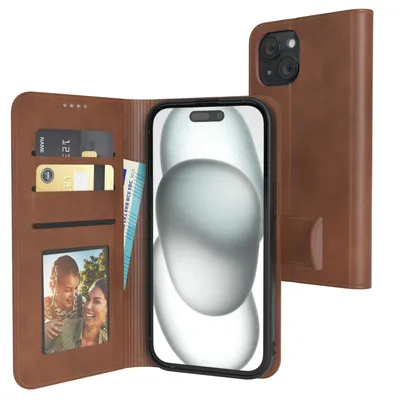 Produktbild von EAZY CASE Business Hülle für Apple iPhone 15 klappbar, Premium Kunstleder Handyhülle mit Kartenfach