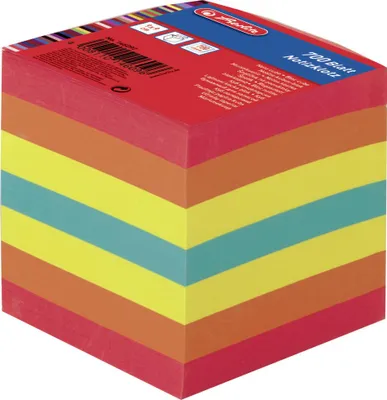 Produktbild von Herlitz Notizklotz Big 9 9x9x9cm 700Bl. vierfarb. geleimt