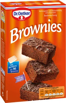 Zdjęcie produktu dla Dr Oetker Brownies mieszanka do pieczenia z formą na 16 brownies 456g
