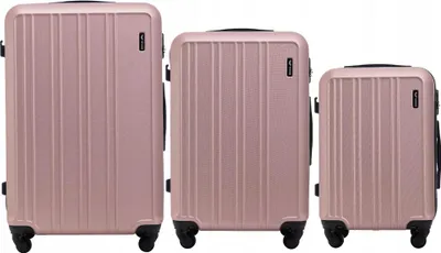 Obrázok produktu pre Sada 3 kufrov WINGS HARRIER Rose Gold, tvrdá škrupina ABS so 4 kolieskami